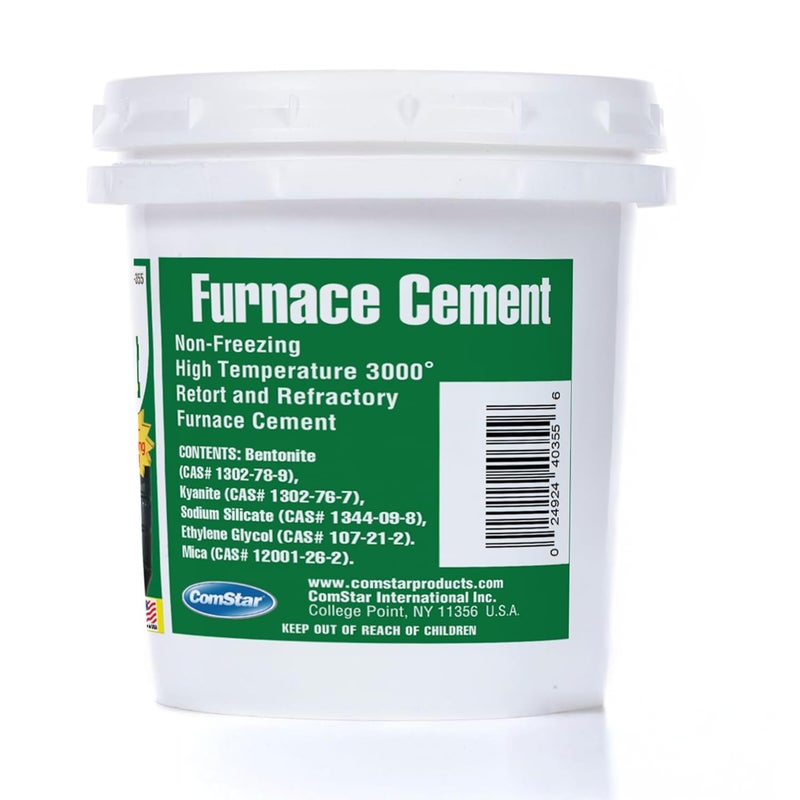 Comstar Furnace Cement, Ready-to-Use Refractory & Retort Cement, High Temperature Cement, Fireproof, Acid-Proof, Gas-Tight, Smokeless, Bonds to Stone, Metal, Brick, Ceramic, 1 Pint (40-355) - Image 3